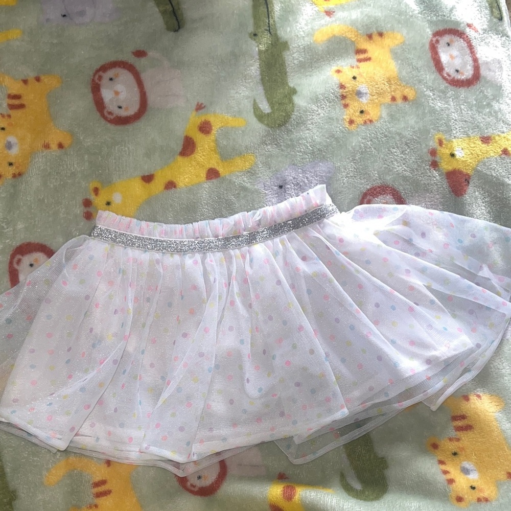Garanimals White Tulle Skirt with Silver Trim